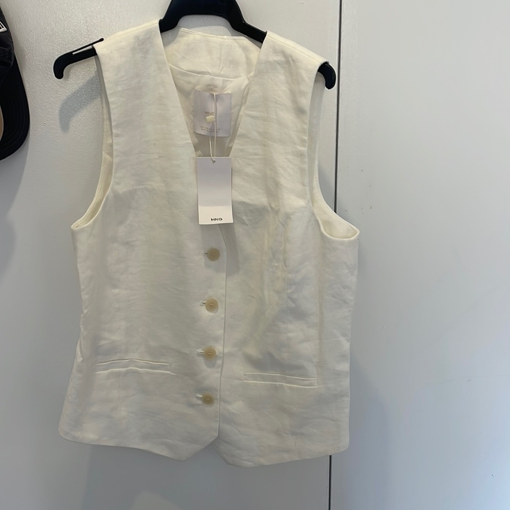 Mango linen vest